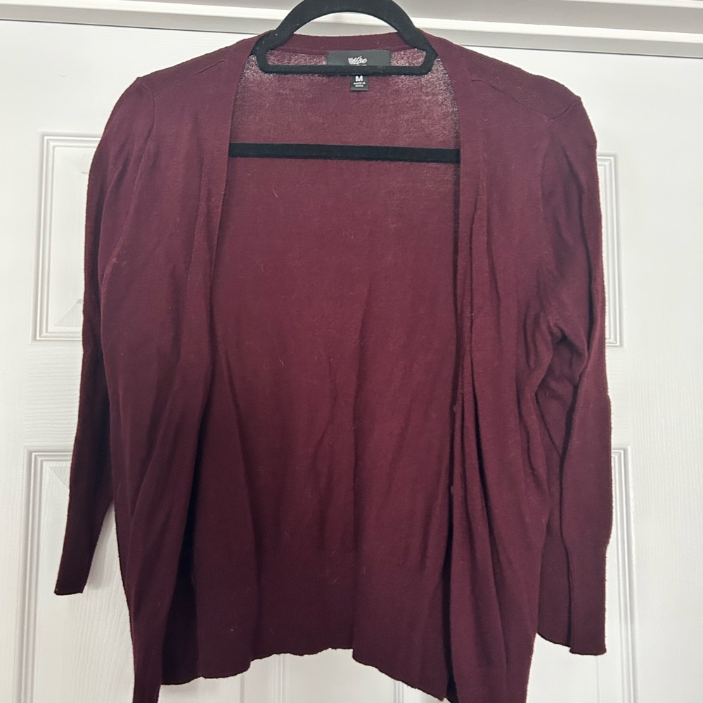 Mossimo Supply Co. Burgundy Cardigan Sweater